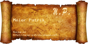 Meier Patrik névjegykártya